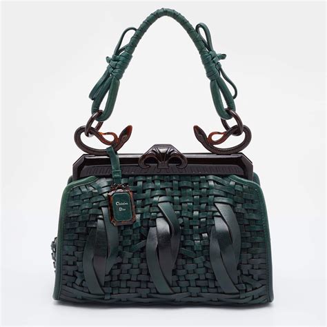 christian dior samourai bag green|CHRISTIAN DIOR Leather Samourai 1947 Armour Frame Bag .